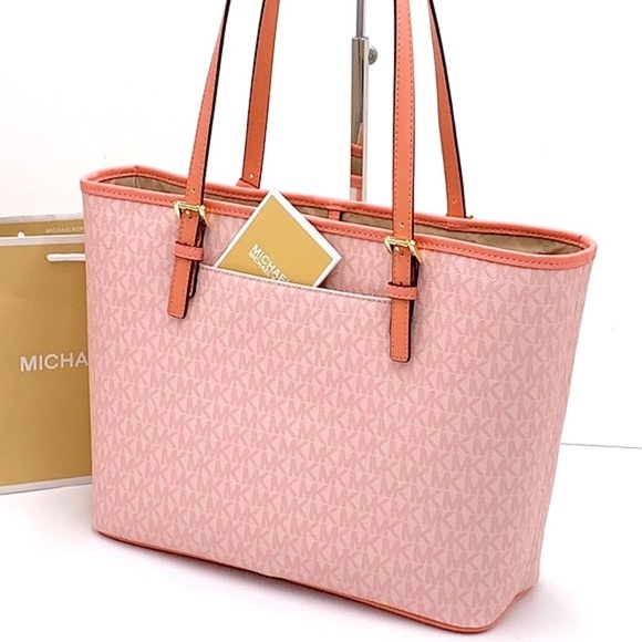 MICHAEL KORS JET SET TRAVEL MEDIUM CARRYALL TOTE SHERBERT MULTI COLOR - Picture 2 of 16